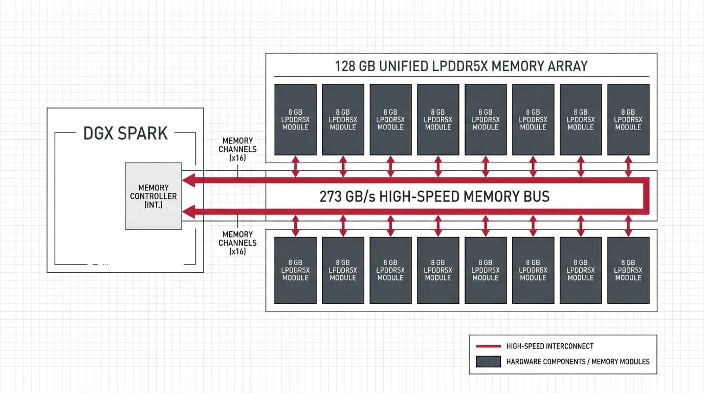 DGX Spark 128 GB Unified LPDDR5X at 273 GB/s Architecture Diagram